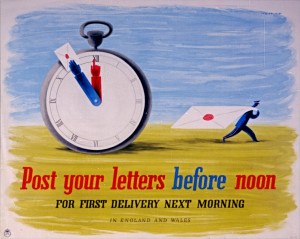 Post your letters before noon
